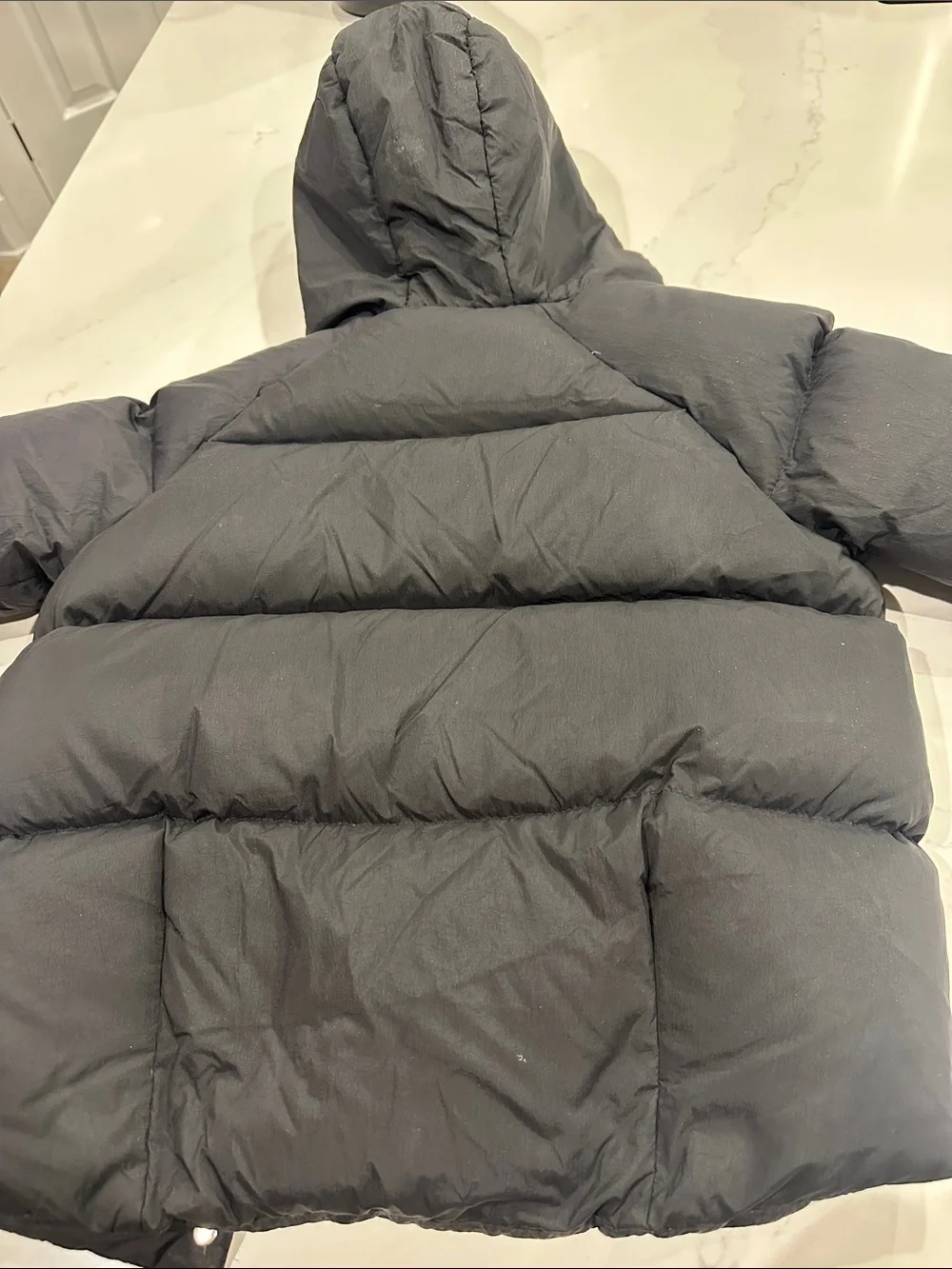 Zara black puffer jacket 3-4 years missing faux fur